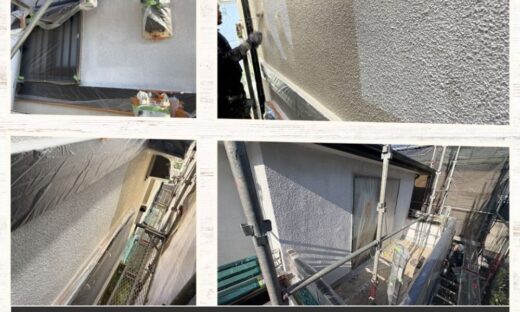 佐倉市宮前、外壁塗装、下塗りの様子