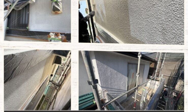 佐倉市宮前、外壁塗装、下塗りの様子