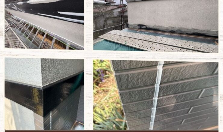 佐倉市宮前、外壁塗装、下地補修、継ぎ目の補修