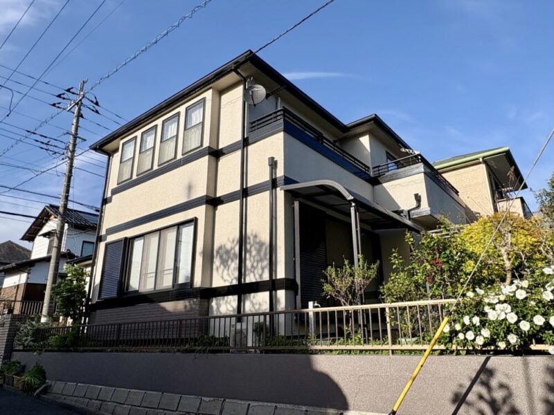 佐倉市宮前、外壁塗装ビフォーアフター、ベランダ側から