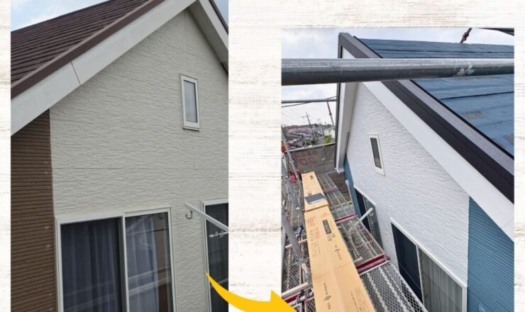 佐倉市住大蛇町、破風板塗装ビフォーアフター