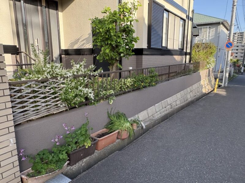 佐倉市宮前、外壁塗装ビフォーアフター、塀の塗装