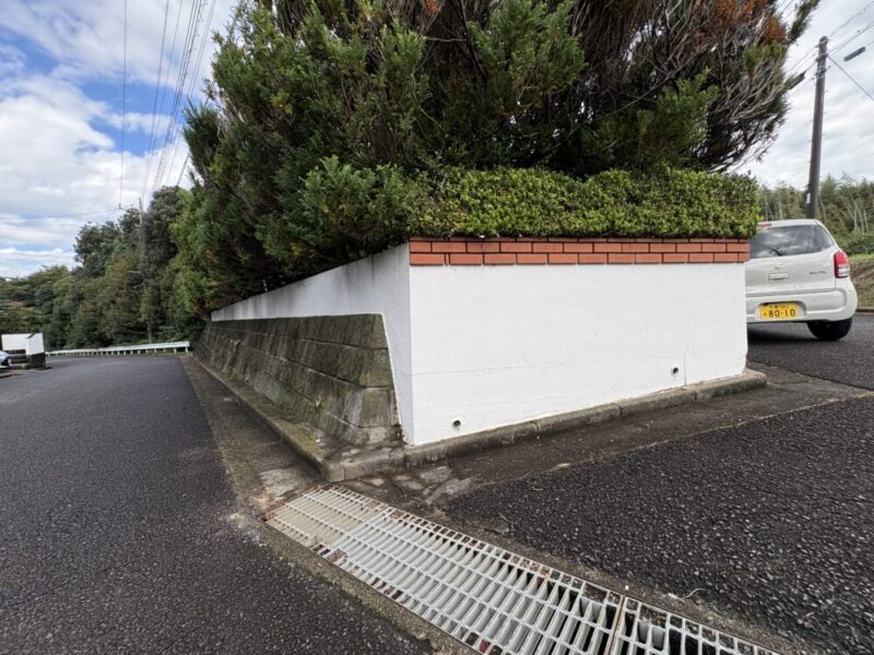 佐倉市宮前、外壁塗装、施工前、塀の汚れ