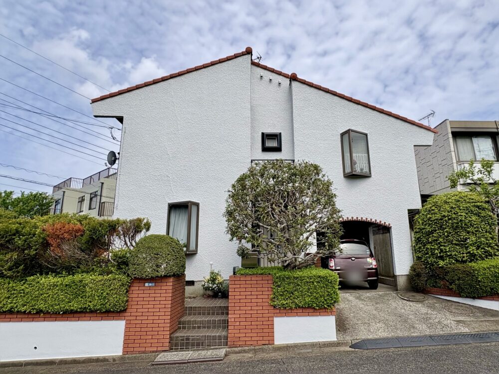 佐倉市宮前、外壁塗装、施工後、家正面から