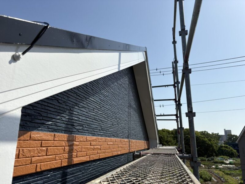習志野市、外壁塗装、施工後、破風板