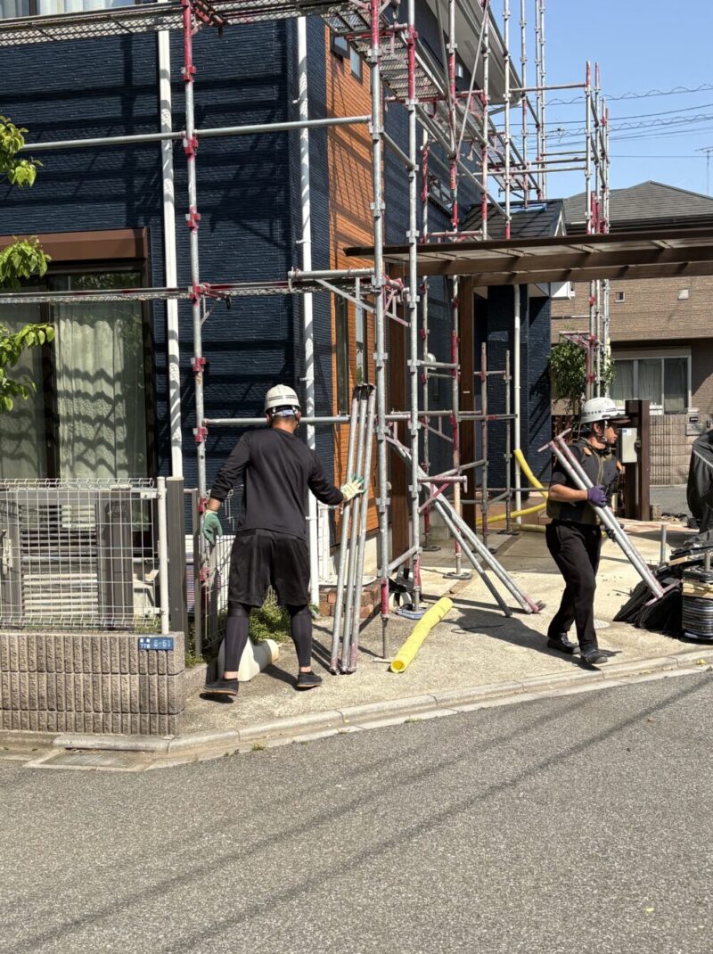 習志野市、外壁塗装、足場解体5