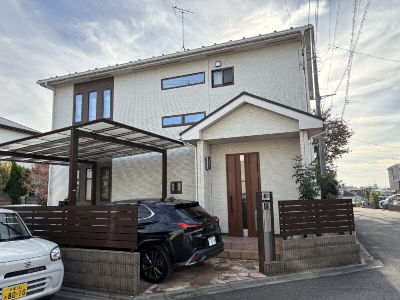 習志野市、外壁塗装、施工前、正面から