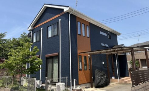 習志野市、外壁塗装、施工後、斜め前から