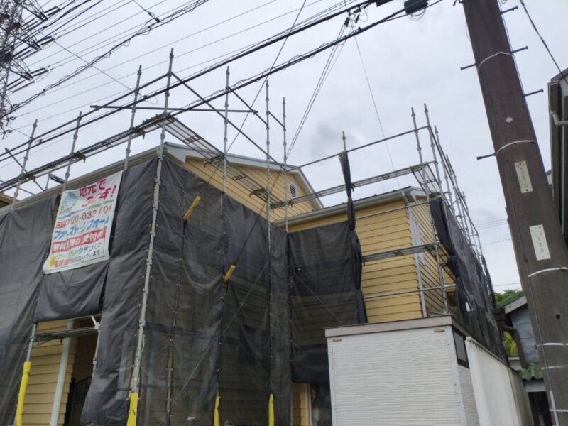 佐倉市山王、塗装工事、台風前対策2