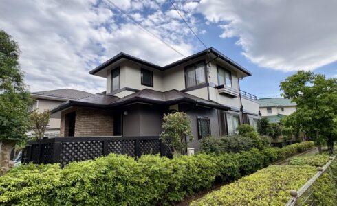 佐倉市染井野、外壁塗装、施工前、遊歩道から