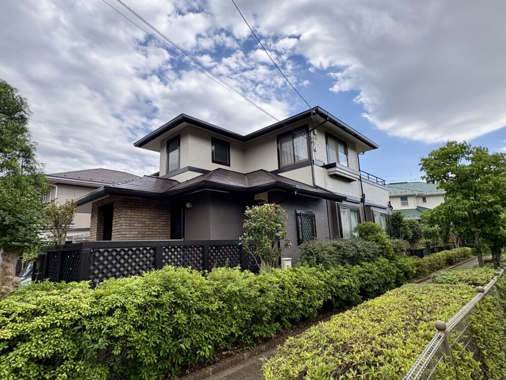 佐倉市染井野、外壁塗装、施工前、遊歩道から