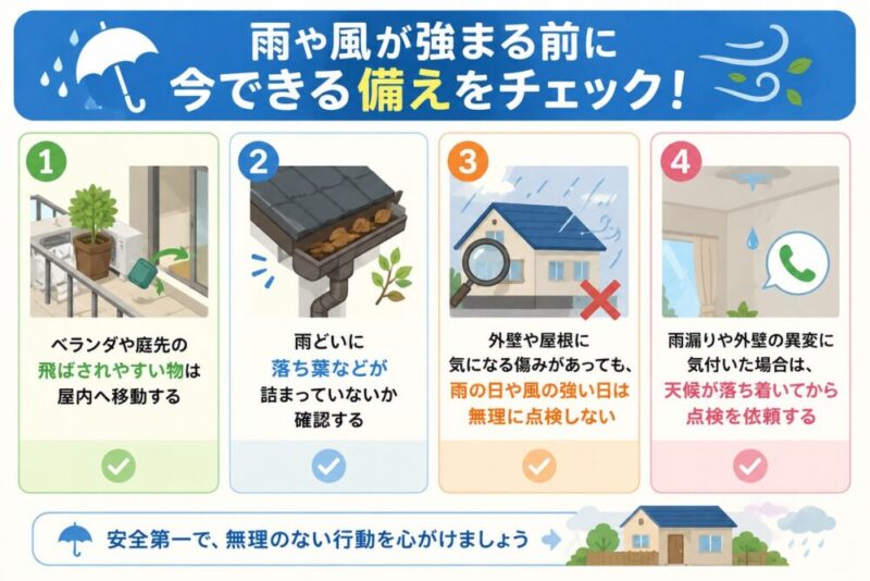 佐倉市外壁塗装ファーストリフォーム、台風前確認、備え