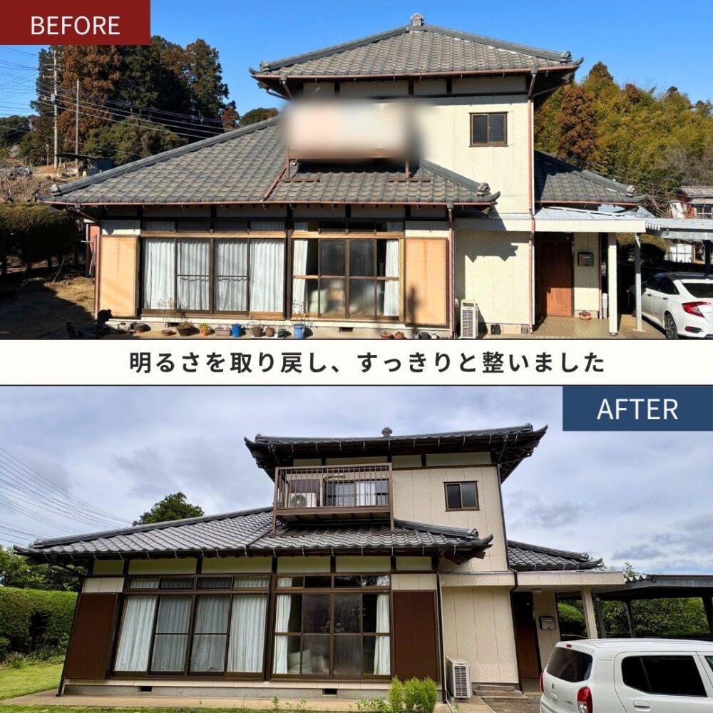 成田市外壁塗装完成、家全体２