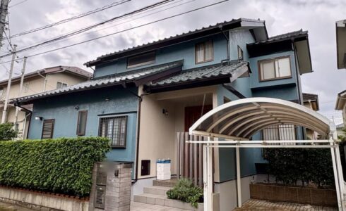 佐倉市山王、外壁塗装と屋根塗装が完成しました。ビフォアフター