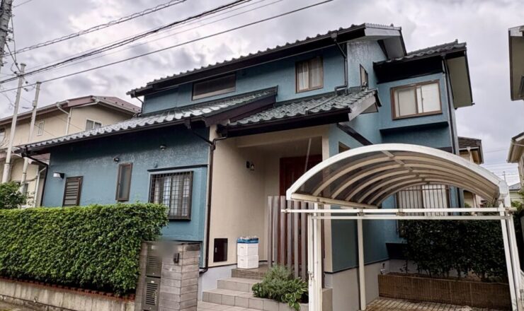 佐倉市山王、外壁塗装と屋根塗装が完成しました。ビフォアフター