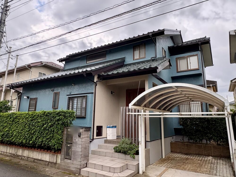 佐倉市山王、外壁塗装と屋根塗装が完成しました。ビフォアフター