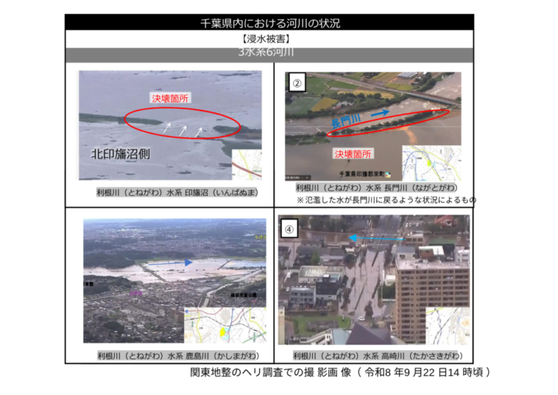 台風25号による千葉県内の河川の浸水被害状況