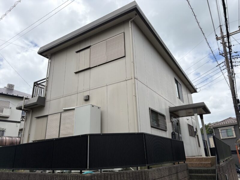 佐倉市六崎のセキスイハイム住宅｜外壁塗装完成前の外観
